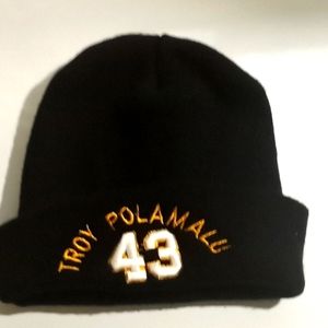 Men's Size Small Tossle/Knit Cap - Troy Polamalu 43 Stitched into Front